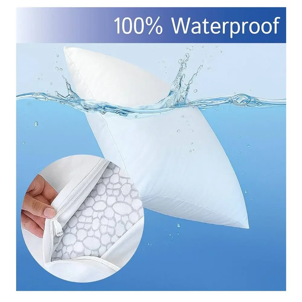 Pillow Protectors (Set of 2) - European Square‎ 28x28 Waterproof Hypoallergenic